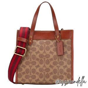 Coach Field Tote Signature Canvas Dual Print No. G2154-C3866